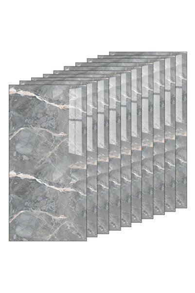 Teno Set 40x Tapet Marmura Premium 3D Teno®, suprafata acoperire 7.2 mp, 30x60 cm, gri inchis