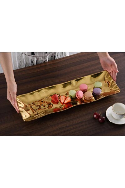 B&L Decor خادم مستطيل من مونلايت جولد