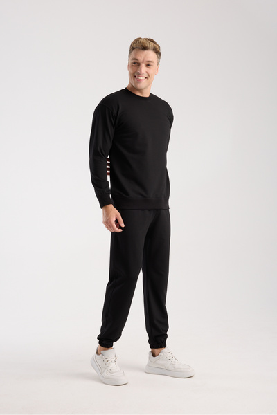 kaphone 10 Ανδρικό σετ αθλητικής φόρμας από ελαστικό βαμβάκι με oversized τεμάχια με λαιμόκοψη