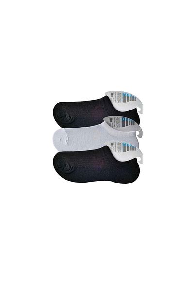 PRATİKOBA Black and White Men's Invisible Socks 3 pairs
