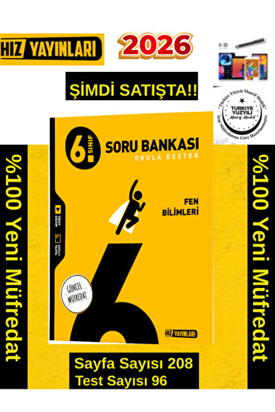 Hız ve Renk Yayınları Hız 2026 6.Sınıf Fen-Sosyal Bilgiler %100 Yeni Marif Müfredat Soru Bankası+Android Kalem
