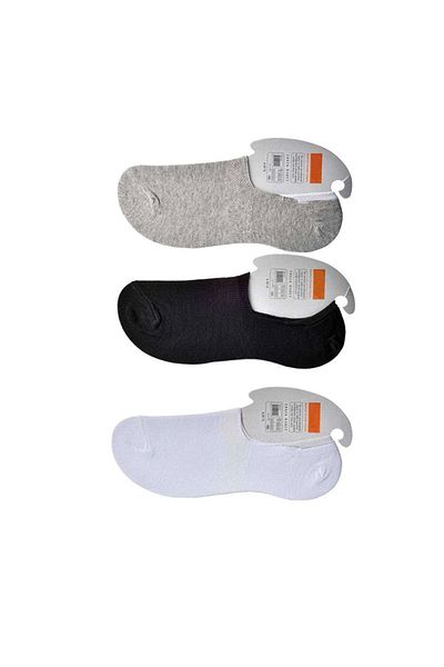 PRATİKOBA Black Gray and White Men's Ballerina Socks 9 pairs