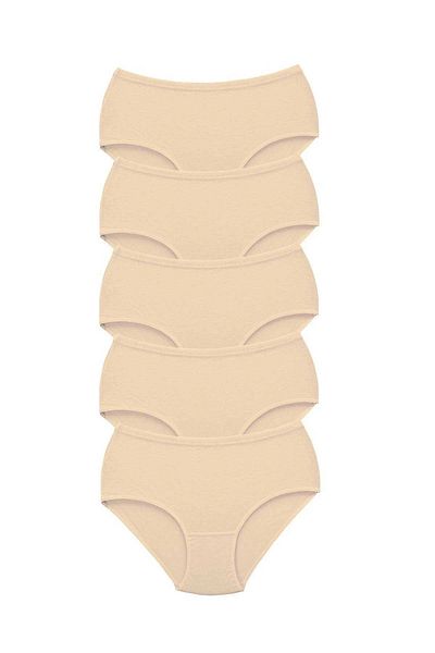 PRATİKOBA 5 Pieces Tutku Women's High Waist Bato Thick Rubber Panties Skin