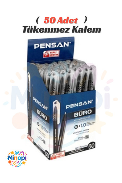 Minopi (50 قطعة) قلم حبر أسود من بينسان بروفيشنال برأس رفيع