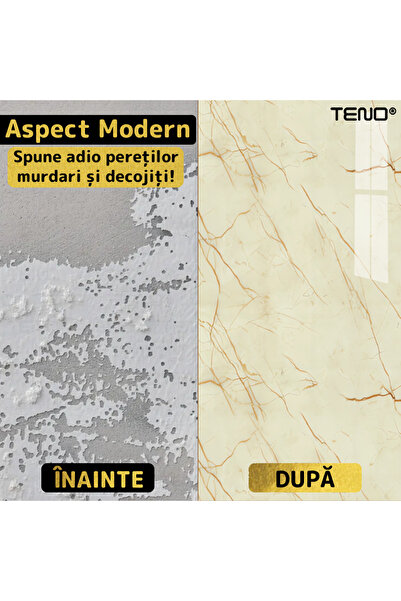 Teno Set of 100x Premium 3D Teno® Marble Wallpaper, coverage area 36 sq m, 60x60 cm, ocher