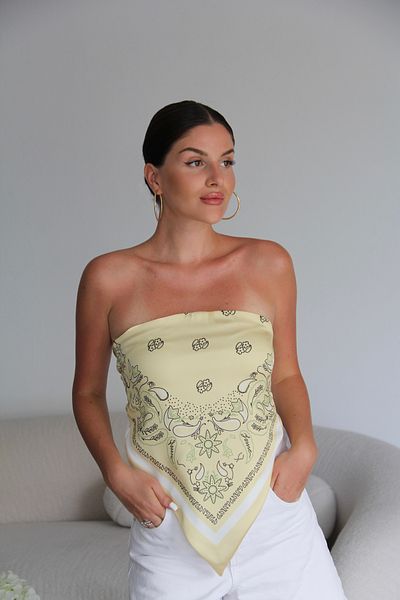 Julidress Patterned Tie Back Satin Crop Blouse