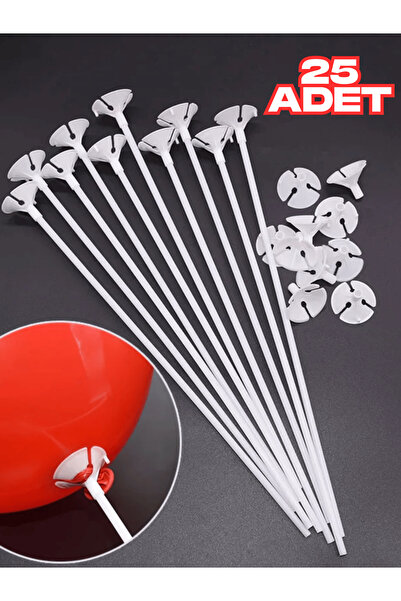 Bunloon 25 Adet Balon Çubuğu ve Aparat Seti – Parti ve Organizasyon Balon Tutucu