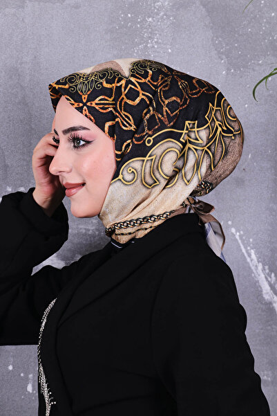 Big ModaEbrar Soft Pamuk Desenli Eşarp