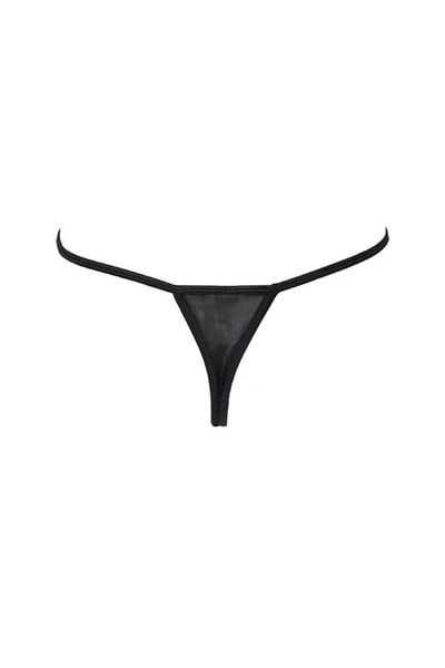 Silver Star Black Lace String Panties with Thin Elastic for Women ONE SIZE 97-102CM