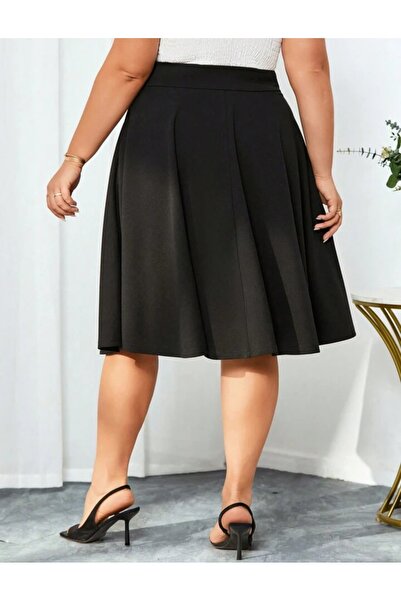 MAROVOAY Fusta evazată din lycra de mărime mare midi