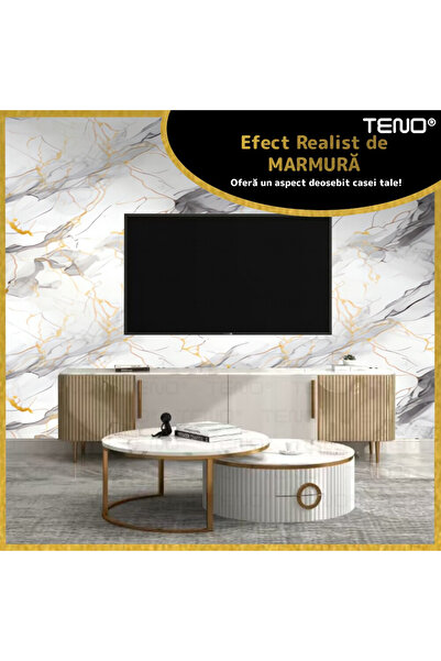 Teno Set 30x Tapet Marmura Premium 3D Teno®, suprafata acoperire 5.4 mp, 30x60 cm, alb