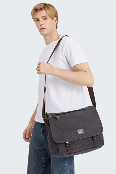 CACTİVE Canvas Fabric, Men's Messenger Bag with 15.6 Inch Laptop Compartment 1317 Anthracite