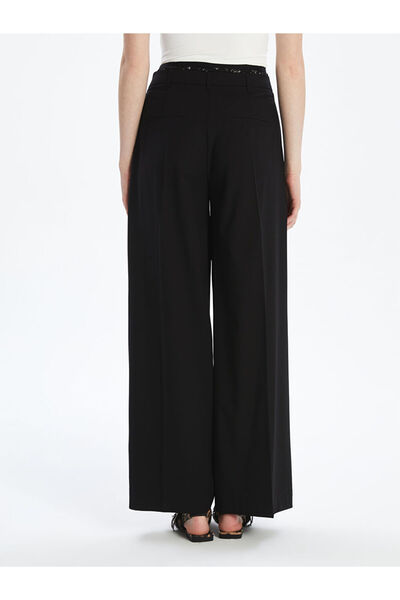 LC Waikiki Xside Black Loose Fit Pleated Women's Trousers S5Nq60Z8Nvy25