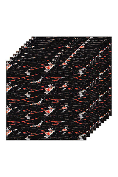 Teno Set of 20x Premium 3D Teno® Marble Wallpaper, coverage area 7.2 sq m, 60x60 cm, patterned black