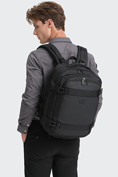 CACTİVE 17,3 İnç Laptop Bölmeli, Ortopedik Sırt Destekli Su Geçirmez Erkek Sırt Çantası CTV8682 Siyah
