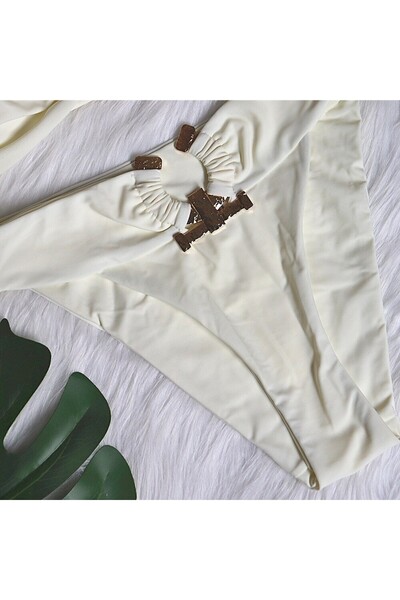 Plaja biz Women's swimwear, bra with removable sponge pads, high-waisted briefs Euforia Cream