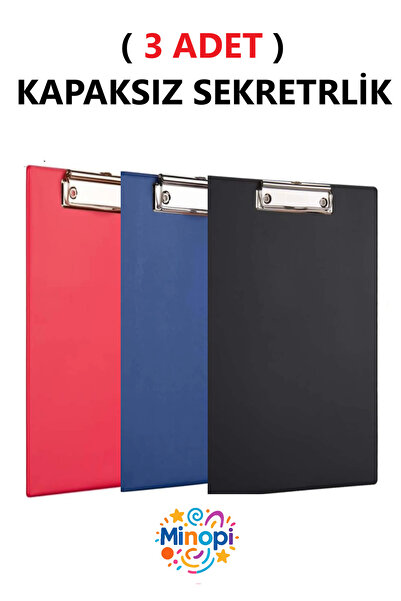 Minopi (3 Pieces) A4 Coverless Secretary Clip Metal Mechanism