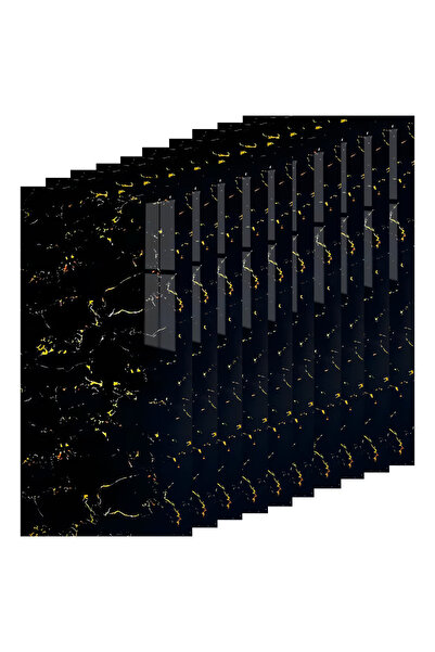 Teno Σετ 10x Premium 3D Marble Wallpaper Teno®, επιφάνεια κάλυψης 1,8 τ.μ., 30x60 εκ., μαύρο/χρυσό