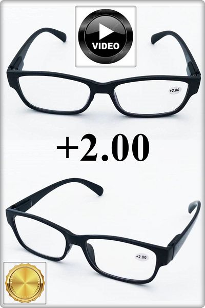 TAN EXPRESS +2.00 Unisex Book Reading Glasses & Computer Glasses & Near Glasses 1 Piece (Product with Video)