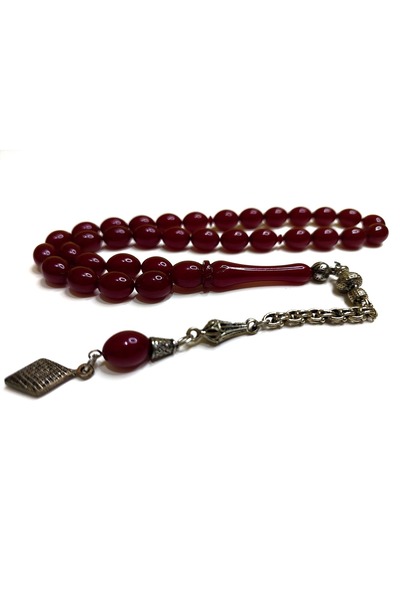 Kehribar Türkiye Erkek Hediyelik Osmanlı Modelii Bordo Hakiki Sıkma Kehribar ...