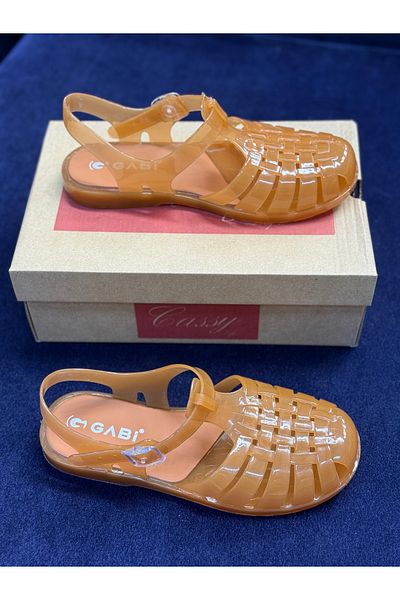 ÇOCUKÇA MODA Jelly Caramel Transparent Comfortable Sole Supported Sandals