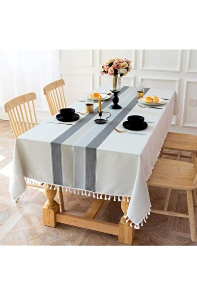 Generic مفرش طاولة دولوست من الكتان، مفرش طاولة مقاوم للماء، غطاء طاولة، مفرش...