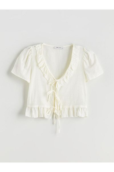LC Waikiki Quality Parts from Celebi Store |   V Neck Ruffle Blouse