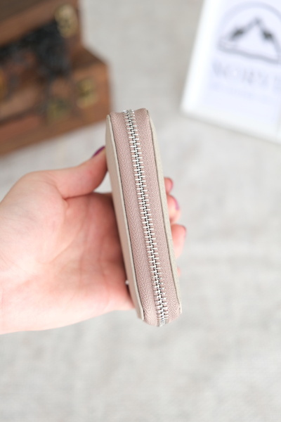 Norvi Leather Zippered Unisex Card Holder Wallet