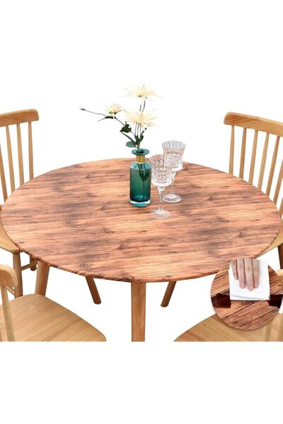 Generic Rally Home Goods Indoor Outdoor Patio Round Fitted Vinyl Tablecloth, ...