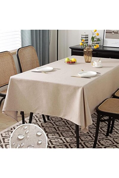 Generic HIHELO Rectangle Tablecloth, Water Resistant, Spill Proof, Cotton Lin...