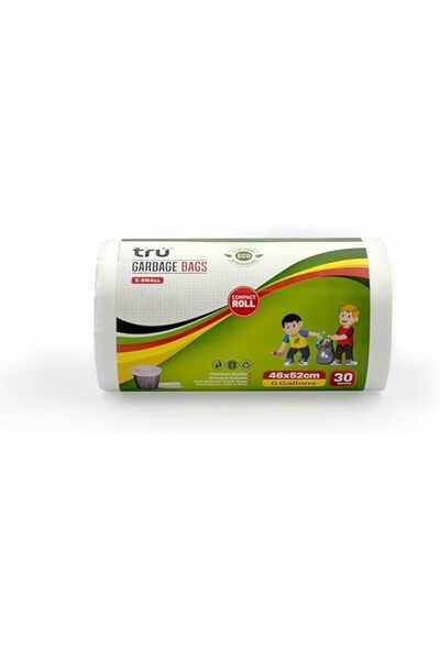 Generic tru Garbage Bags Roll 30-Pieces, 46 x 52 cm Size, 6 Gallon Capacity, White