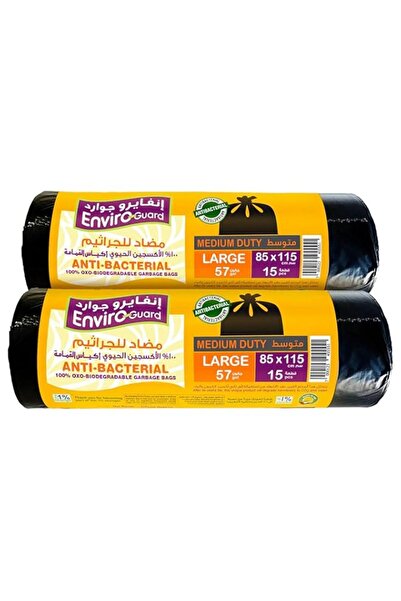 Generic Enviro Guard Anti Bacterial Garbage Bags 2 Rolls, 85 cm x 115 cm Size, Black