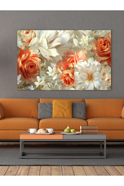 ESLEM ÇİÇEK BASKILI KANVAS TABLO