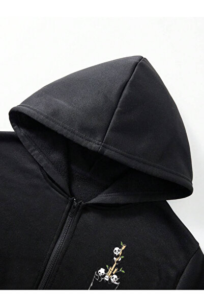 Deep sense Ανδρικό φούτερ με φερμουάρ με κουκούλα, χειμερινή σχολική ζακέτα με ανάλαφρο σχέδιο