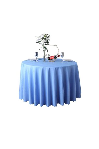 Generic JJYY Tablecloth Round Table Cover Polyester Solid Wedding Banquet Tab...