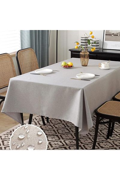 Generic HIHELO Rectangle Tablecloth,Water Resistant Table Cloth For Dinning,Cotton Linen Tablecloth,Table C