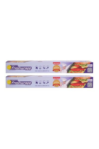 Generic Freshwrapp Hindalco Aluminium Foil 33 Grams + 17 Grams, 11microns (Pack of 2) | Food Packing , Wrap