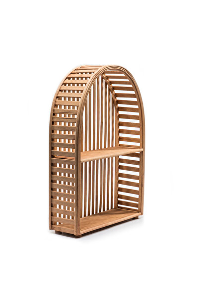 GOGOWOOD Yarım Oval Ayaklı Bambu Raflık - Modern Bambu Duvar Rafı – Şık ve Fonksiyonel