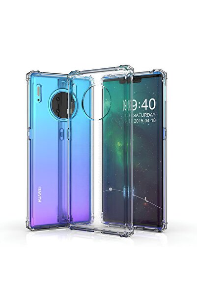 Q Aksesuar Huawei Mate 30 Pro Uyumlu Renksiz Silikon Şeffaf Telefon Kılıfı