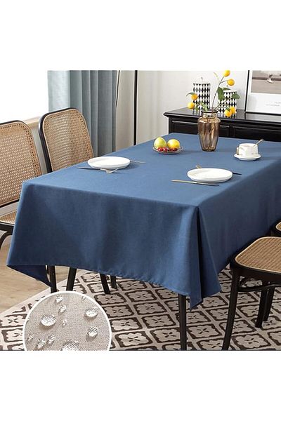 Generic HIHELO Rectangle Tablecloth,Water Resistant Table Cloth For Dinning,Cotton Linen Tablecloth,Table C