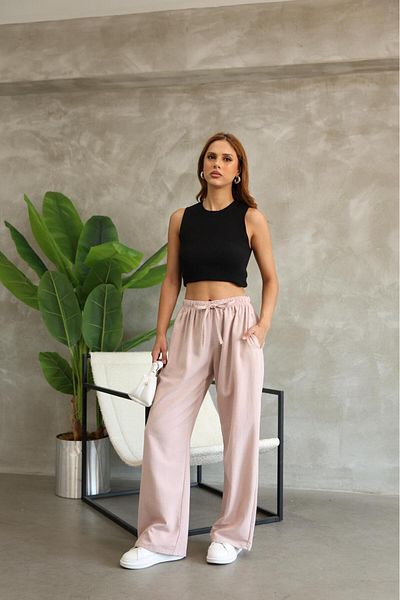 RE7EDİ Beige Linen Trousers Unisex