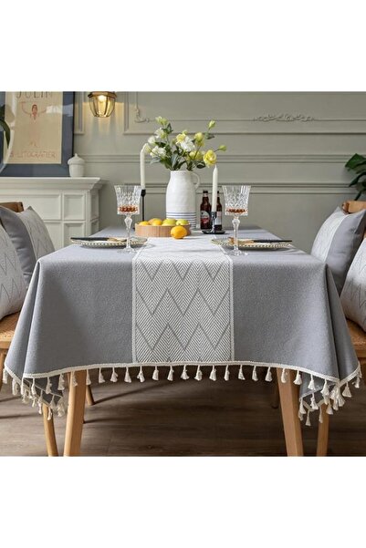 Generic Rectangle Tablecloths, Burlap Table Cloths, Waterproof Knitted Embroi...