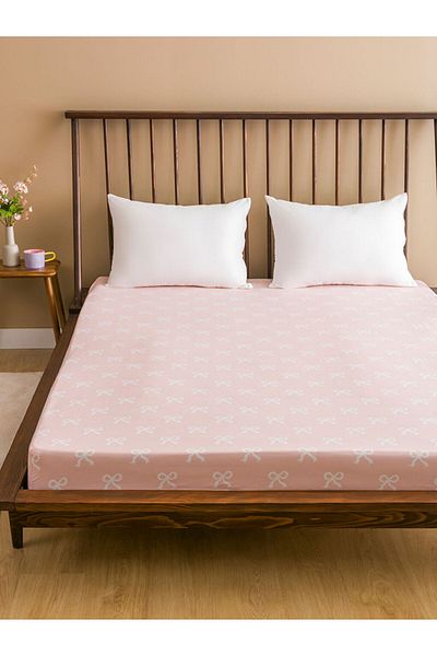 LC Waikiki Quality Parts from Celebi Store |   Pink Bow Printed Double Fitted Sheet