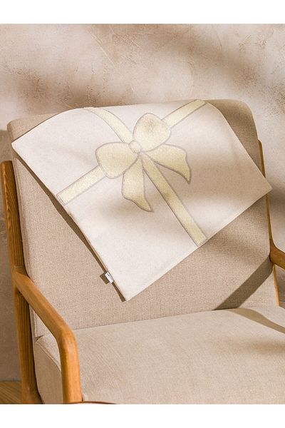 LC Waikiki Quality Parts from Celebi Store |   Beige Bow Printed Throw Pillow Case 45X45 cm