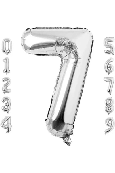 Işıltı Balon Dükkanı 1 Year Old Silver Foil Balloon 34 Inches (76-82 cm)