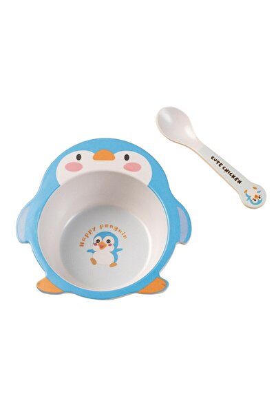 Mixbo Set Diversificare Bebelusi, 2 Piese, Bambus, Mixbo, Model Pinguin