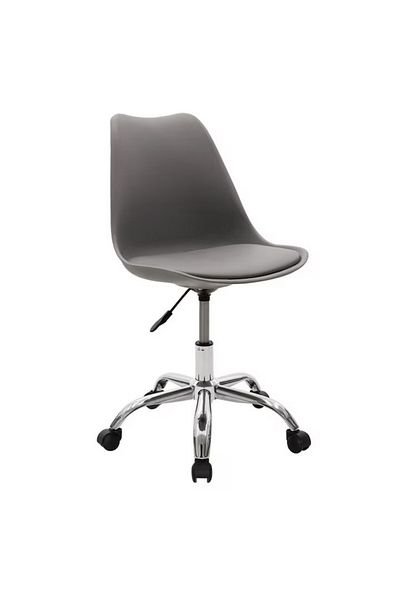 Kardett Ergonomic gray office chair, swivel, with wheels, curved backrest and adjustable height, 100 kg, modern