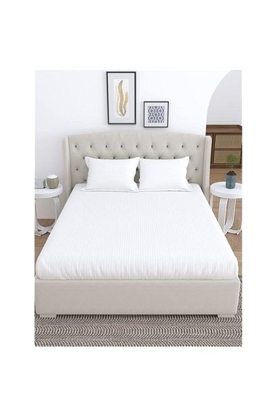 Generic LINENWALAS 100% Organic Cotton Super Soft Fitted Bed Sheet, Easy Snug Fit, Breathable, 40 cm Deep P