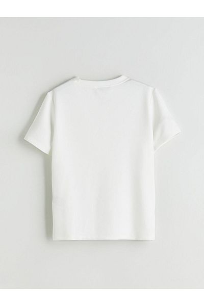 LC Waikiki Quality Parts from Celebi Store |   Ecru Crew Neck Women's T-Shirt