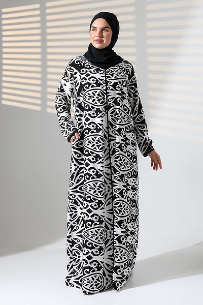 ÖNE BUTİK Women's Zippered Viscose Prayer Dress Li̇kapa